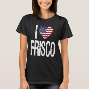 I Kärlek Frisco with American Flagga T Shirt