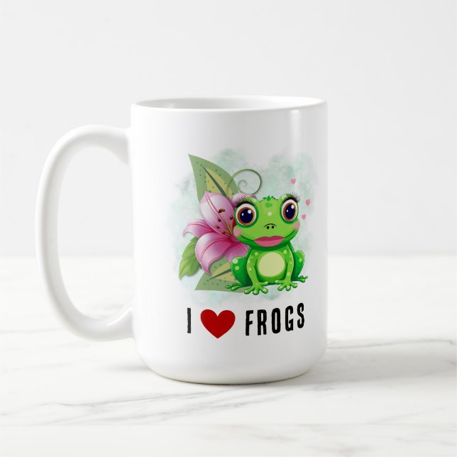 I Kärlek Frogs Coffee Mugg (Vänster)