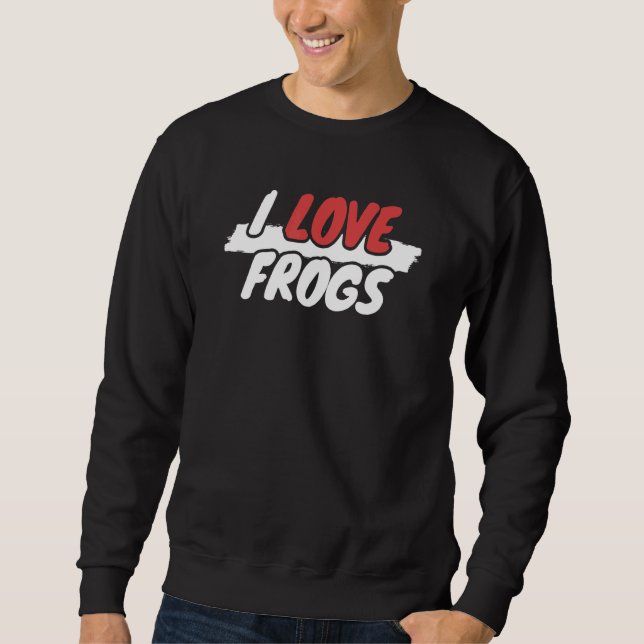 I Kärlek Frogs Lång Ärmad Tröja (Framsida)