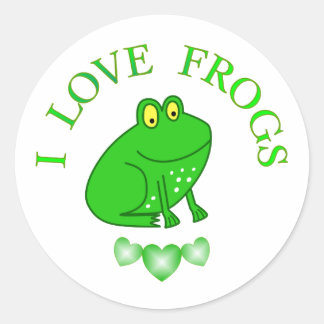 I Kärlek Frogs Runt Klistermärke