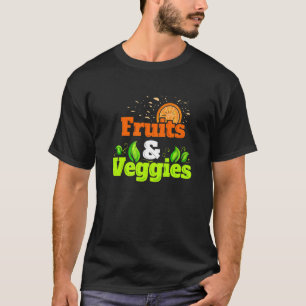 I Kärlek Frukt och Veggies Vegetarian Go Vegan T Shirt