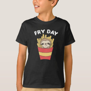 I Kärlek Fry Day Fny Sloth Fransk Fries Fredag T Shirt