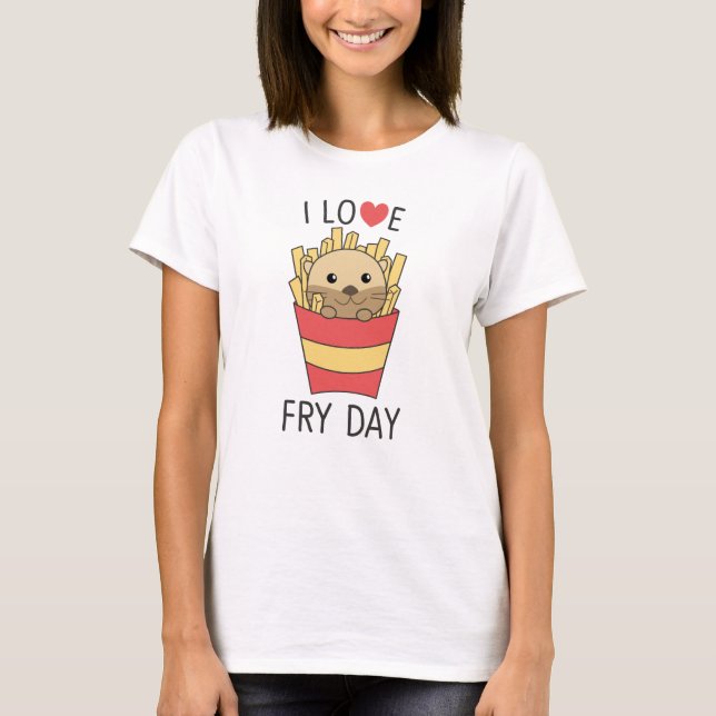 I Kärlek Fry Day Fy Fredag T Shirt (Framsida)