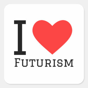 I kärlek futurism fyrkantigt klistermärke