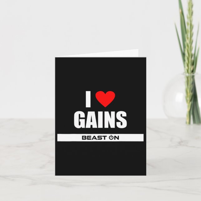 I Kärlek Gains Bodybuilding Gainz Gym Fitness Trai Kort (Framsida)