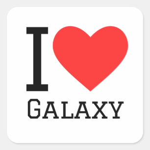 I kärlek galaxy fyrkantigt klistermärke