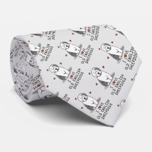 I Kärlek Gamla engelska Sheepdog (Grått 1) Cute OE Slips