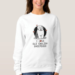I Kärlek Gamla engelska Sheepdog (Grått 1) Cute OE T Shirt