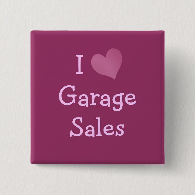 I Kärlek Garage Sales Knapp (Framsida)