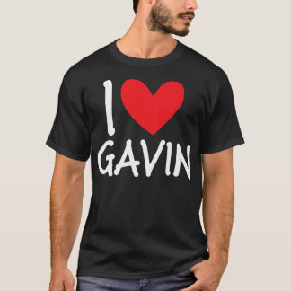I Kärlek Gavin Namn Personlig Manar Guy BFF Friend T Shirt