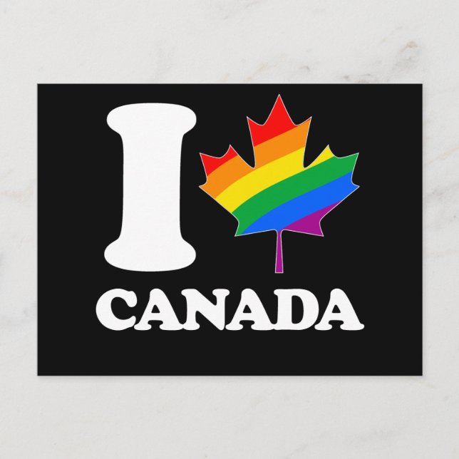 I KÄRLEK GAY CANADA - - WHITE -.png Vykort (Framsida)