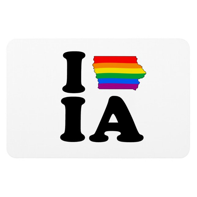 I KÄRLEK GAY IOWA MAGNET (Horisontell)