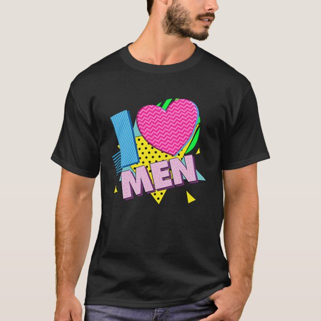 I Kärlek Gay Manar homosexuell man T Shirt (Framsida)