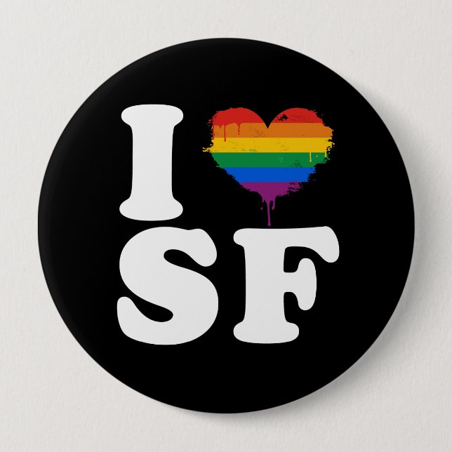 I KÄRLEK GAY SAN FRANCISCO - WHITE -.png Knapp (Framsida)