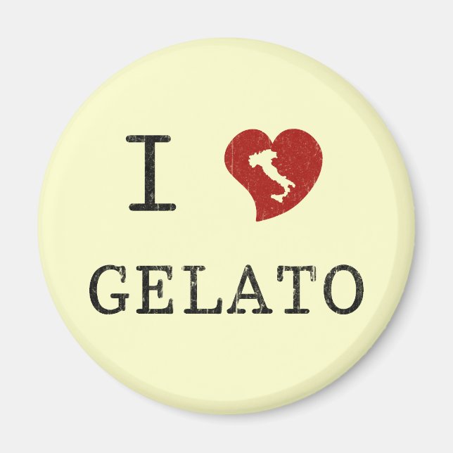 I Kärlek Gelato Magnet (Framsidan)
