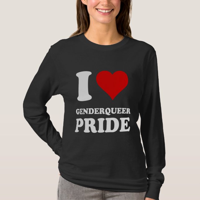 I Kärlek Genderqueer Pride T Shirt (Framsida)