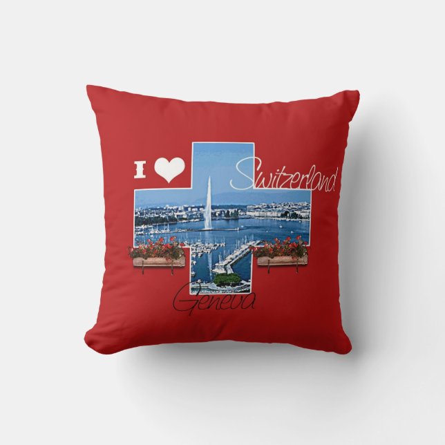 I kärlek Genève, Schweiz - Pillow Kudde (Framsida)