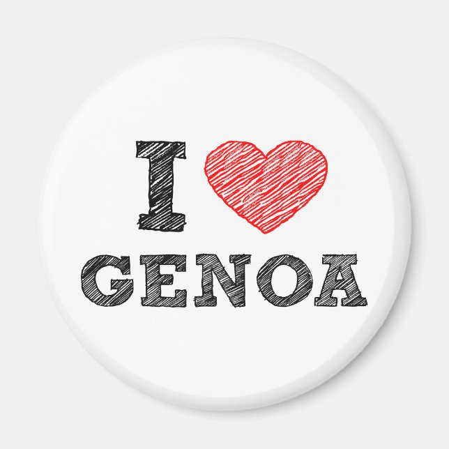I Kärlek Genoa Magnet (Framsidan)