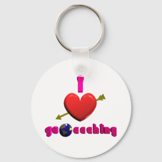 I Kärlek Geocaching 3D art Keychain Geocacher Swag Nyckelring