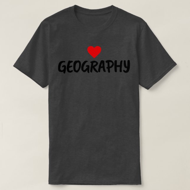 I kärlek geografi (hjärta) t shirt (Design framsida)
