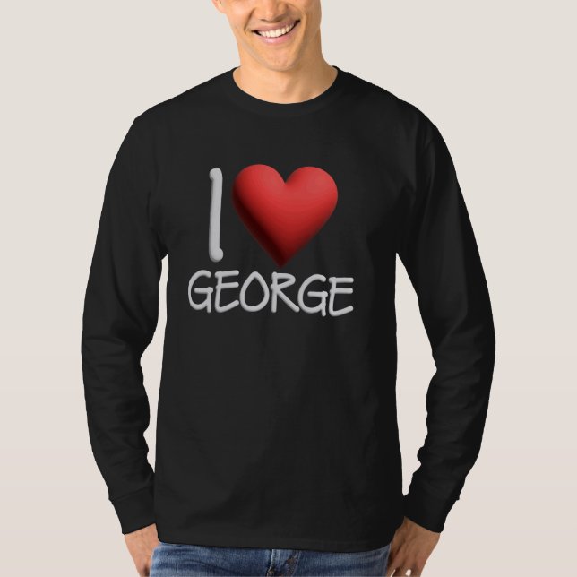 I Kärlek George Namn Personlig Manar Guy BFF Frien T Shirt (Framsida)
