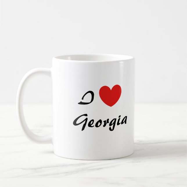 I Kärlek Georgia Heart Typography Coffee Mugg (Vänster)