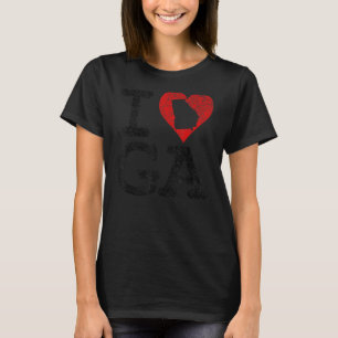 I Kärlek Georgia I Heart Ga Atlanta Peach State T Shirt