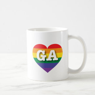 I Kärlek Georgia Rainbow Heart Kaffemugg