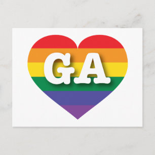 I Kärlek Georgia Rainbow Heart Vykort