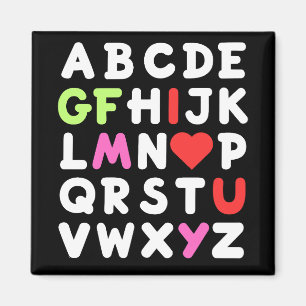 I Kärlek ger du mina GF ABC Alphabet Valentines da Magnet