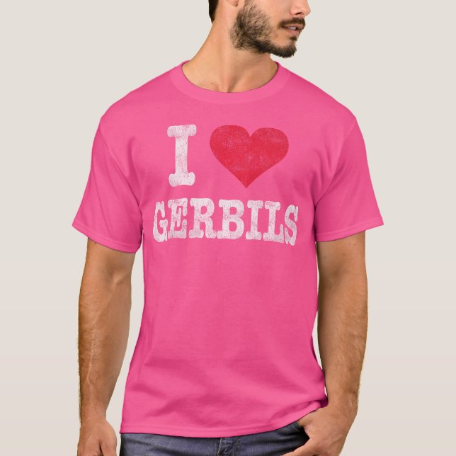 I Kärlek Gerbils Funny T Shirt (Framsida)