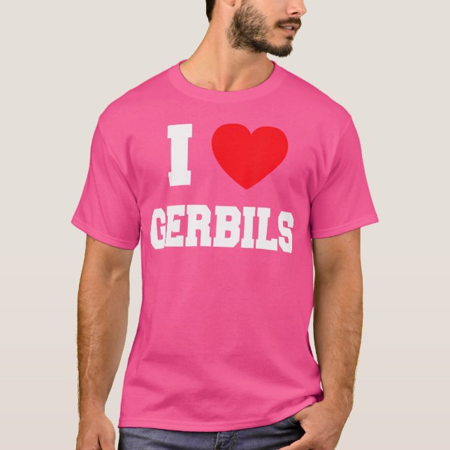 I Kärlek Gerbils T Shirt (Framsida)