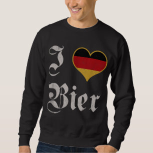 I Kärlek German Beer Oktoberfest München Drink Bie Lång Ärmad Tröja