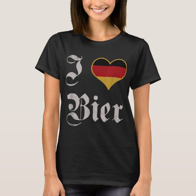 I Kärlek German Beer Oktoberfest München Drink Bie T Shirt (Framsida)