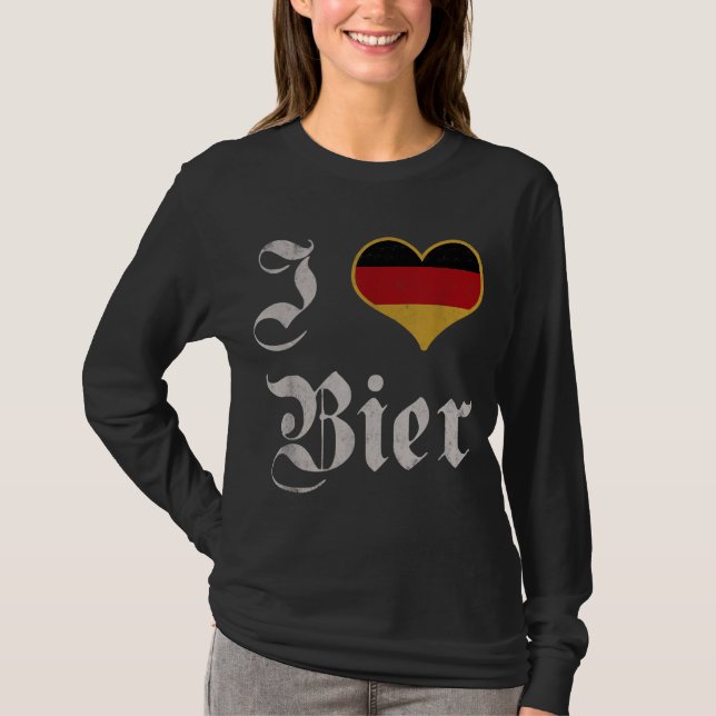 I Kärlek German Beer Oktoberfest München Drink Bie T Shirt (Framsida)