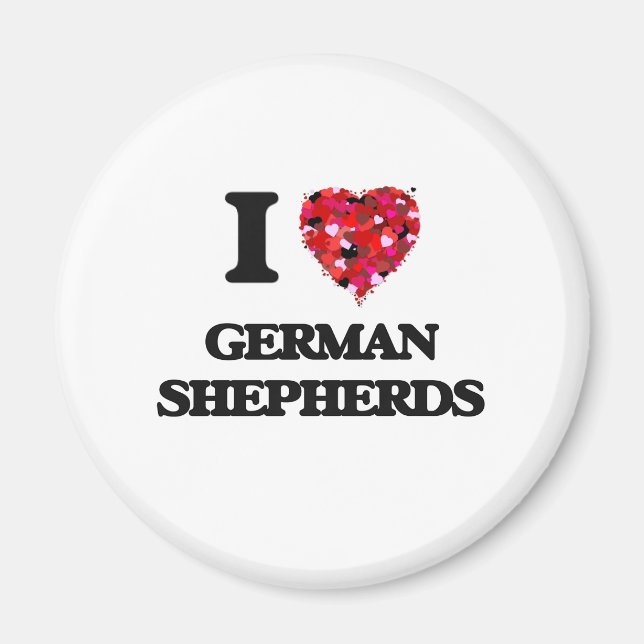 I Kärlek German Shepherds Magnet (Framsidan)