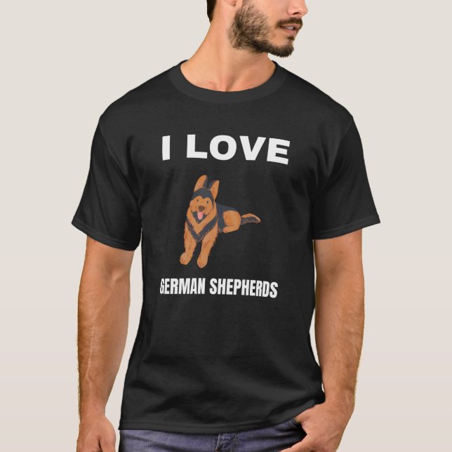 I kärlek German Shepherds T Shirt (Framsida)