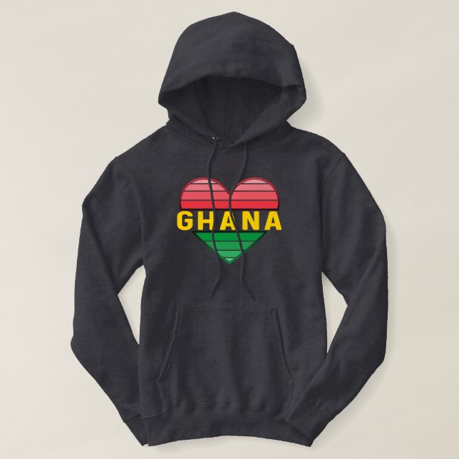 I Kärlek Ghana, Ghanaian Heart Hoodie (Design framsida)