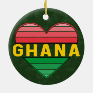 I Kärlek Ghana, Ghanaian Heart Julgransprydnad Keramik