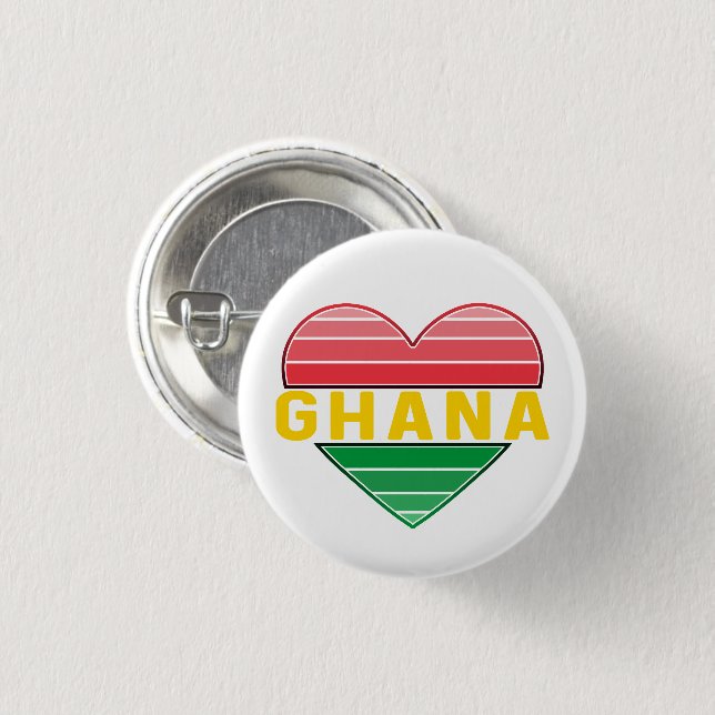I Kärlek Ghana, Ghanaian Heart Knapp (Framsida & baksida)