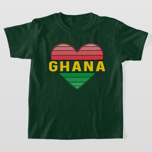 I Kärlek Ghana, Ghanaian Heart T Shirt (Laydown)