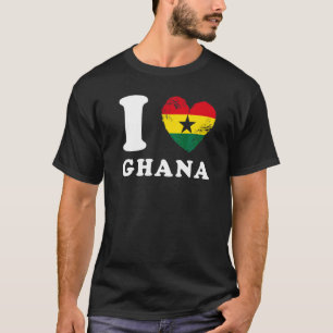 I Kärlek Ghana Heart Flagga Ghana T Shirt