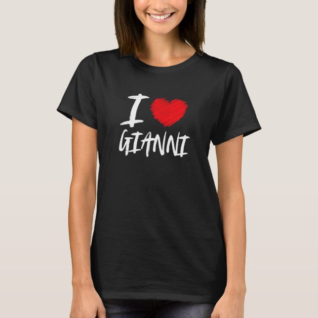 I Kärlek Gianni Make Son Boykompis Pappa Grandson  T Shirt (Framsida)