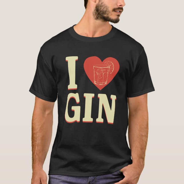I Kärlek Gin T Shirt (Framsida)