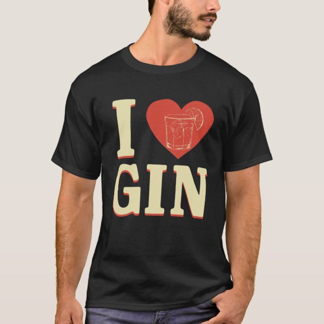 I Kärlek Gin T Shirt (Framsida)