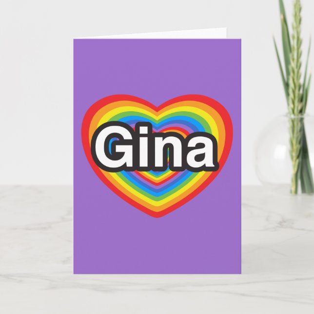 I kärlek Gina. Jag kärlek du Gina. Hjärta Kort (Framsida)