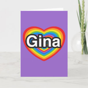 I kärlek Gina. Jag kärlek du Gina. Hjärta Kort