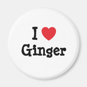 I kärlek Ginger hjärta T-Shirt Magnet