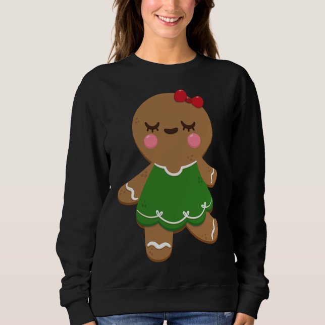I Kärlek Gingerbröd Cookies Girls-julen T Shirt (Framsida)