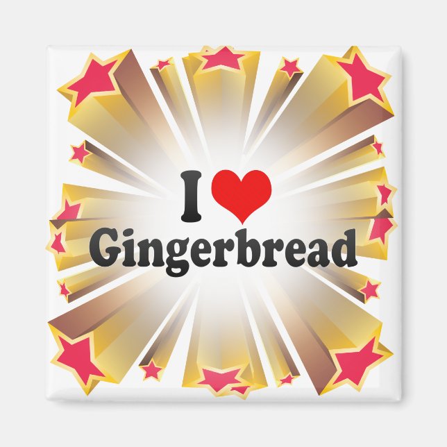 I Kärlek Gingerbröd Magnet (Framsidan)